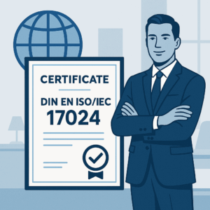 Erhalten Sie Einblick in die DIN EN ISO/IEC 17024 Zertifizierung – global anerkannt, stärkt Fachwissen und Kompetenz. Erfahren Sie Anforderungen und Vorteile.