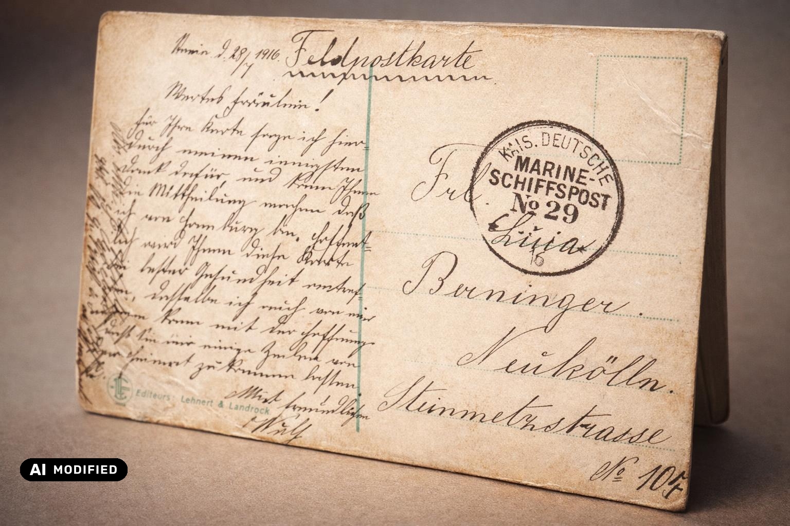 Marine-Schiffspost nach Neukölln