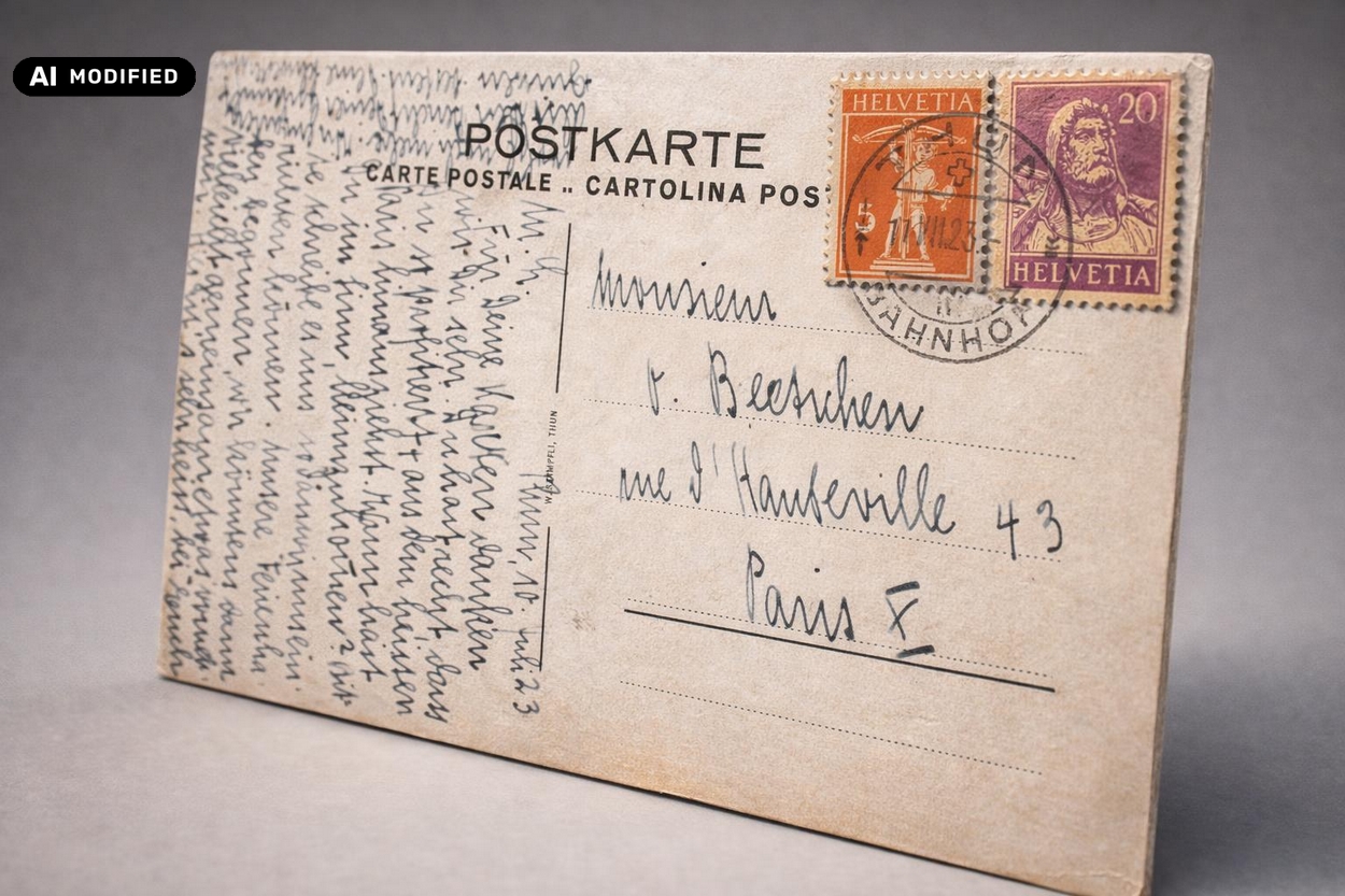 Seltene Ansichtskarte Thun 1923 Engel SBB