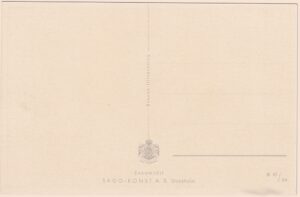 Pastellillustration von Mela Köhler-Broman: Mädchen in Zofentracht frisiert ein Mädchen im rosa Umhang am Spiegel